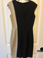 Calvin Klein Women’s Black/Beige Colorblock Sheath Scoop Neck Dress sz 2