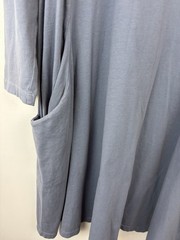 Midi Trapeze Dress Womens Medium Blue Cotton USA Comfort Capsule Minimalist Boho
