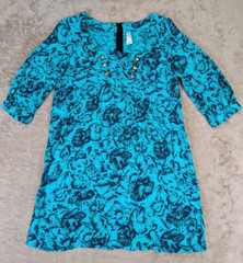 Maeve Anthropologie Tunic Dress Sz 2 Half Sleeve Floral Chest 33.5&Prime; EUC