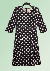 NWT CEASIKERY Large (12/14) Black with White Dots Dress