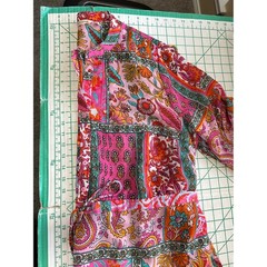 Soft Surroundings Pink Paisley Patchwork Tiered Midi Dress Petite Size XL Puffy