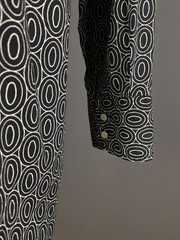 0039 Italy Black/White Patterned Button Down Shirt Dress Women&rsquo;s Size 2XL