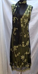 Phase Eight Green Whimsigoth Forest Witch Mesh Overlay Fairy Dress L