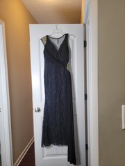 Women Custom Made Lace Sleeveless Formal Evening Gown. Size XL