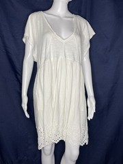 Daily Practice by Anthropologie Valensole Dress White Cotton Large Pockets Lined