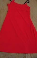 Vtg 90s Byer Too California Red Dress SMALL Spaghetti Straps w/ roses