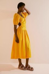 Free People Moonlight Midi Tangerine Open Back Maxi Dress Size Small