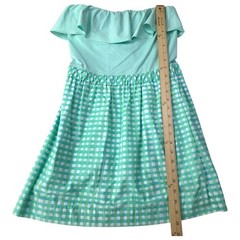 Lilly Pulitzer Strapless Ruffle Gingham Mini Dress Womens Medium Cottagecore