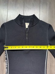 Women’s Black Michael Kors Long Sleeve Ribbed Midi BodyconDress Size XXS