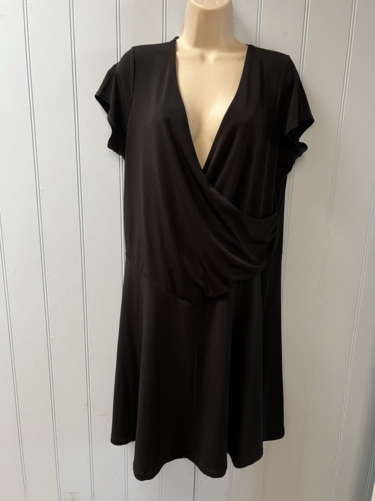 Alfani Woman Black Cap Sleeve Pullover Dress Plus Size 1X
