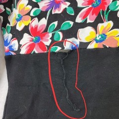 Yes Clothing Vintage Black & Floral Square Neck Long Sleeve Sheath Dress Small