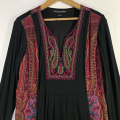 Soft Surroundings Womens Embroidered Tunic Dress Sz S Oversized Artisian India