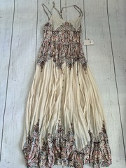 Free People Women’s Be My Baby Button Front Maxi Dress Size M Boho Gypsy Ivory
