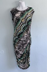 BCBGMAXAZRIA Dell Dress Medium Sleeveless Stretch Multi Color Side Zipper Fitted