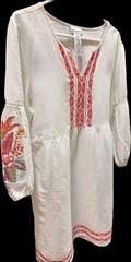 Tommy Bahama St Lucia Linen Cover-up Dress Embroidered with Pockets