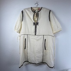 ISABEL MARANT ÉTOILE Rebel Embroidered Cotton-broadcloth Mini Dress Sz 44 Ivory