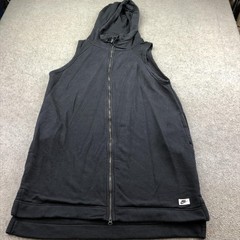 Nike Hoodie Dress Womens XL Black Full Zip Sleeveless Jersey Sweatshirt Vest