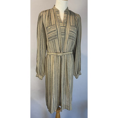 Vintage Gloria Vanderbilt Long Sleeve Belted Dress Boho Cottagecore 8
