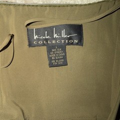 Nicole Miller Collection Strapless Dress Army Green Bubble Hem Sz 2
