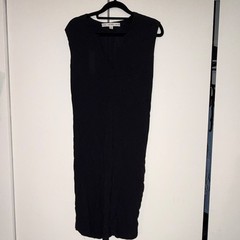 & Other Stories Black Solid Sleeveless Shift Midi Dress Women’s Regular Size 4