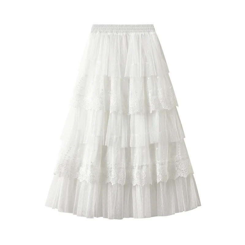 Women&rsquo;s High Waisted Slimming Sand Cake Skirt, Half Skirt, High-End Feeling Gauz