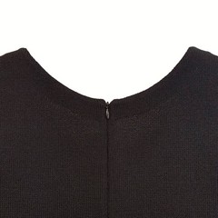 Vintage 80&rsquo;s St. John Knit Little Black Dress • Removable White Flower & Bow