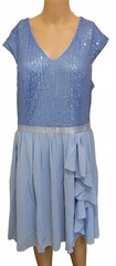 Wedtrend Light Blue Sequin Ruffle Plus Size Women&rsquo;s Dress 2XL