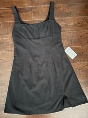 NWT Princess Polly Black Mini Dress Size 6 Cut Out In Back Lined Side Slit