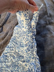 Blue & White One Shoulder Ruched Bodycon Mini Dress – Floral Print (M)