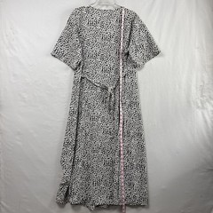 Things Between Black White Floral Button Up Tie-Back Dress Sz XXXL Maxi Cottage