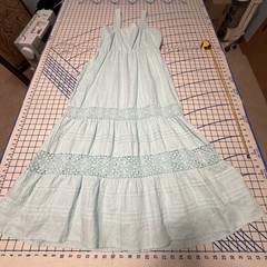 J. Jill Linen Tiered Sleeveless Mint Color Maxi Dress Size Petite Medium