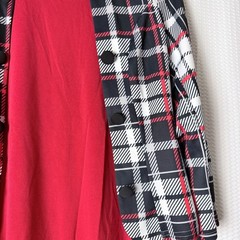 Modest Dress Jacket Set Women Large Red Plaid Workwear Belted Church Office Midi