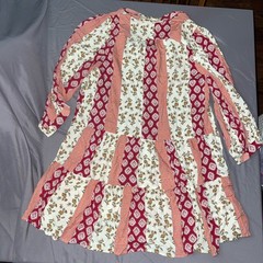 Umgee Plus Size Pink Floral Patchwork Boho Festival Mini Dress
