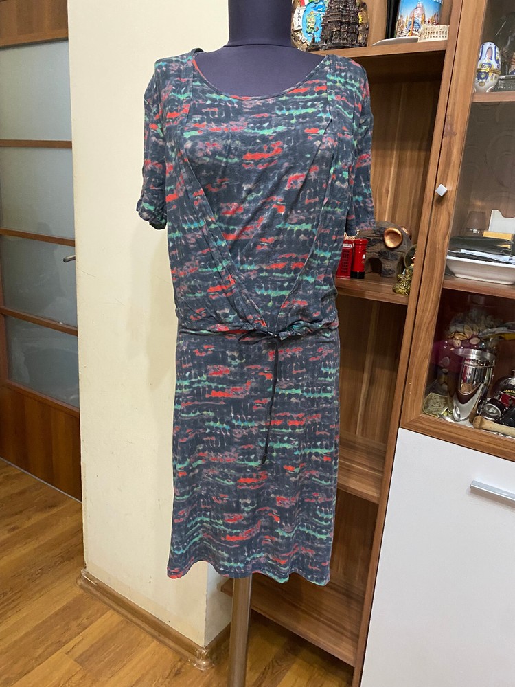HENRIK VIBSKOV PANOPTICOM AND ON MULTICOLORED STRETCH JERSEY TIED BODYCON DRESS