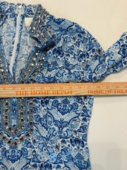 Nicoblu Shalimar Long Tunic Dress size 4 maxi Sapphire Jewel Embellishment
