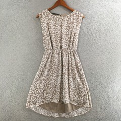 Maurices A Line Dress Womens Small Sleeveless Knee Length Leopard Print Beige