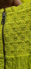 ALICE + OLIVIA FAE Gathered Broderie Anglaise Mini Dress Lemon Sorbet Sz 8