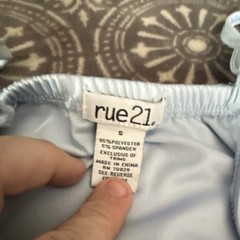 rue21 Dress Blue Solid Square Neck Spaghetti Strap Ruched Bodycon Mini Size S