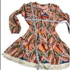 Strut and Bolt long sleeve print mini dress size S