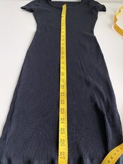 Coton:On Button Front Short Sleeve Ribbed Mini Dress In Black Size XS Check Pic