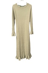 NWT Able USA 2025 Spring Collection Open Bow Back Maxi Dress Sage Green Large L