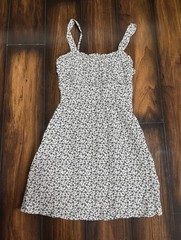 Rowa small black & white floral pattern mini sun dress 415
