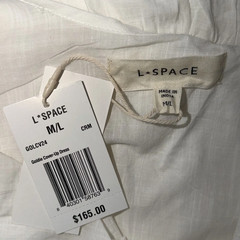 LSpace Anthropologie Goldie Cover Up Tiered Scoop Back Maxi Dress White M/L NEW