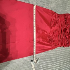 Tadashi Collection Red Satin Ruched Pleated Fit & Flare Midi Dress 16