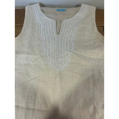 J MCLAUGHLIN Sz M 100% Linen Fully Lined Lightweight Coastal Beach Cottage-Core