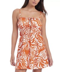 Sanctuary Women&rsquo;s Front-Tied Mini Dress Cover-Up White Sand, Size- M