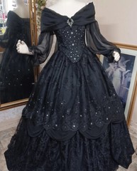 Vintage Gothic Black Evening Dresses Off the Shoulder Long Sleeves Party Gowns