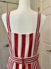 Rails Clement Dress M Medium Montreal Stripe Tie Waist Linen Rayon Blend Midi