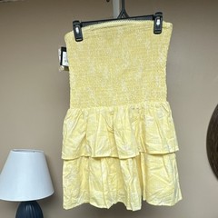 art class Yellow Smocked Strapless Ruffle Mini Sundress Chambray Cotton XXL