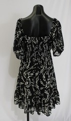 41 Hawthorn Women&rsquo;s Ausha Puff Sleeve Smocked Dress EH6 Black Large NWT